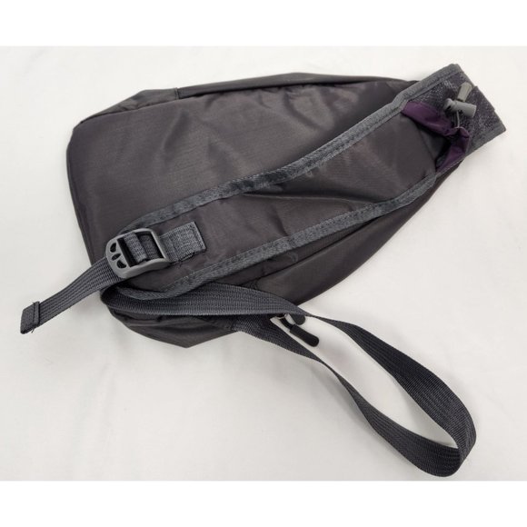 Bobo Outdoor Back Pack Style Shoulder Bag 14"x9" Purple & Grey - Picture 4 of 4